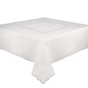 Starched Topper - Lilac Scalloped