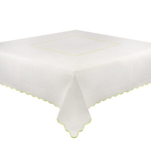 Starched Topper - Mint Scalloped