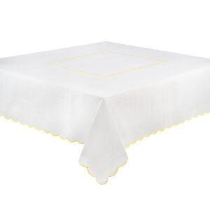 Starched Topper - Yellow Scalloped